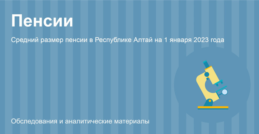 Средний размер пенсии в Республике Алтай на 1 января 2023 года